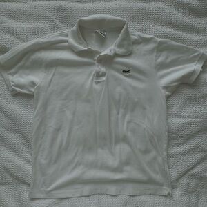 White Lacoste Pique Polo with Classic Fit